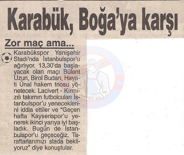 NOSTALJİ| Karabükspor – İstanbulspor |24.01.1998